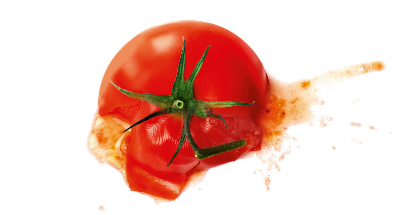 Eine bearbeitete Tomate als Bild